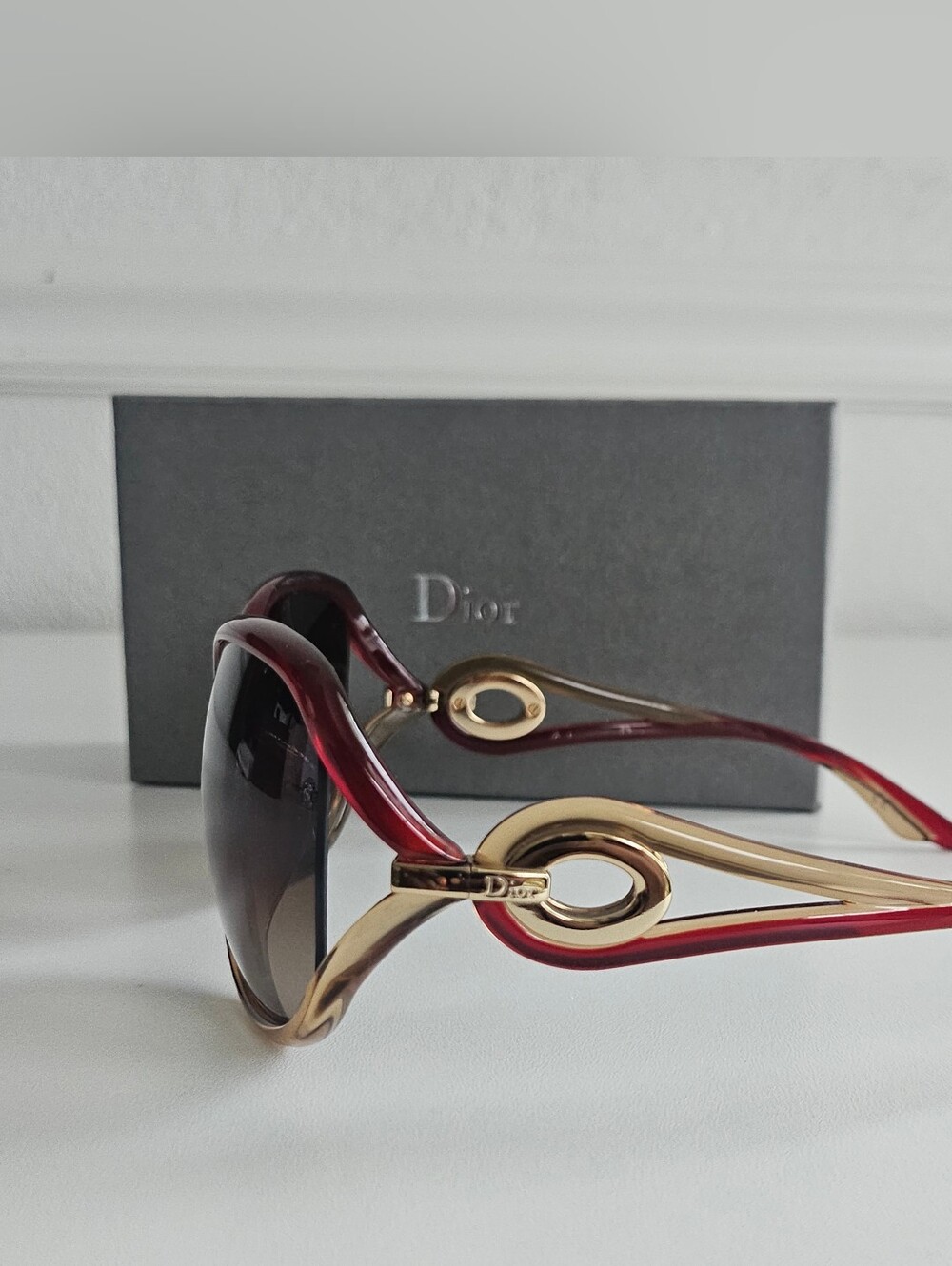 Dior Burgundy & Brown Two-tone Sunglasses - Picture 5 of 15